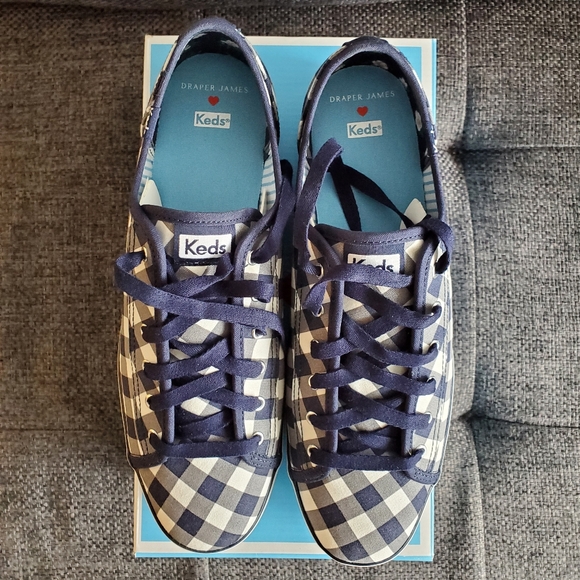 Keds Triple Kick Check Navy size 10 sneakers - Picture 2 of 4